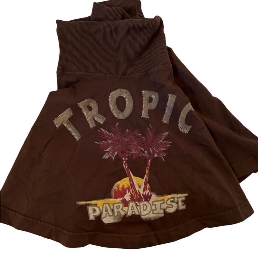Banana Moon Tropic Paradise Brown Flared Mini Skirt Women's Size M Y2K NEW! - Picture 5 of 6